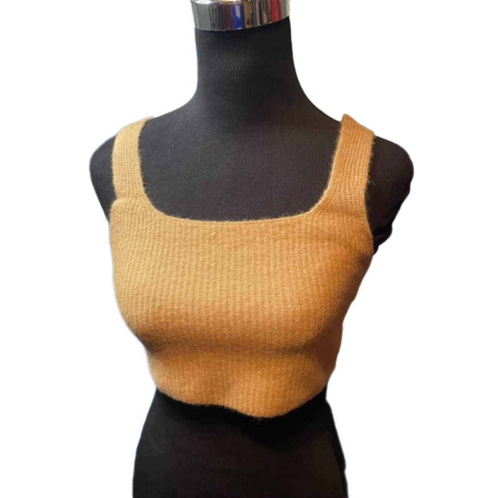 Everlane Crop Tank - Camel Size Medium NWT